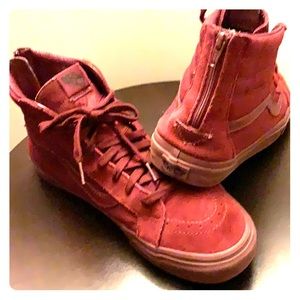 Vans hi tops zipper back lace ups